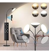 Floor Lamp, 18W Upgraded Super Bright LED Floor Lamps for Living Room Bedroom with Soft Gooseneck...