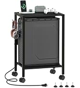 Akxomel 16.5" W Computer Tower Stand with Charging Station and USB Port, 2 Tier Mobile Floor PC S...