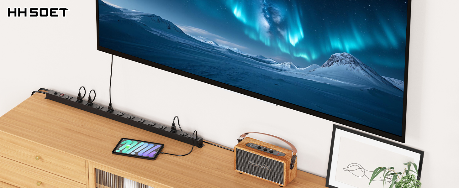 12 outlets power strip with usb-c
