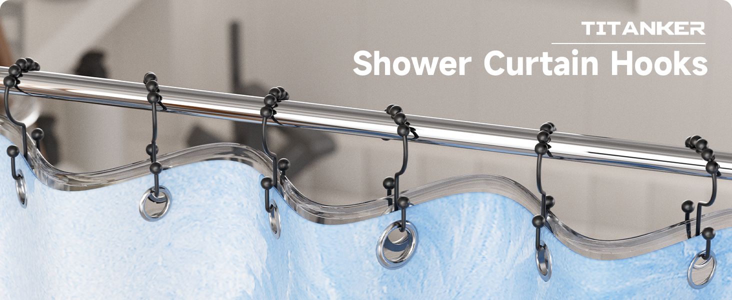 Matte Black Double Shower Hooks