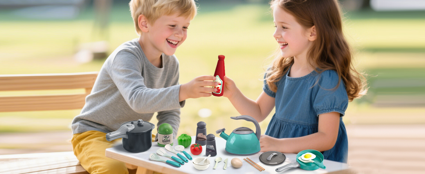 Versatile Kitchen Toy Set for Kids-Play Outdoors with Portable Design.