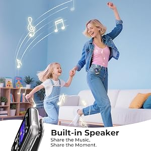 64GB Clip MP3 Player with Bluetooth, Sports Running, Speaker, Touchscreen, FM Radio, Voice Recorder