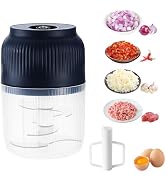Casbomy Electric Garlic Chopper, Mini Portable Wireless Veggie Chopper with 6 Sharp Blades, Garli...