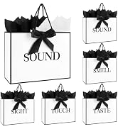 Epoesch 5 Senses Gift Bags for Him with Labels & Handles | Includes Tissue Papers & Ribbon, 12.6x...
