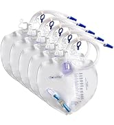 GlobalRoll Urinary Drainage Bag with Anti-Reflux Chamber, Bedside Drainage Bag 2000 mL with 48