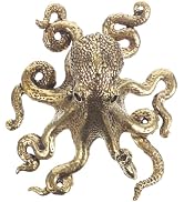 Wakauto Octopus Sculpture Decor Statue,Chinese Metal Brass Tea Pet Octopus Desk Ornaments Animal ...