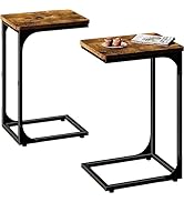 QEEIG C Table End Table Set of 2 Couch Side Tables C Shaped Living Room Sets Bedroom Farmhouse, R...