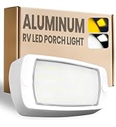Terapaton Aluminum RV Exterior Porch Light with Dual-Color Switchable Amber & White, 10V-30V IP67...