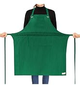 ROTANET Stripe Stretch Apron for Men Women Chef Big and Tall Large Striped Aprons with Pockets fo...