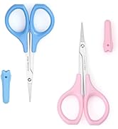 2Pcs Eyebrow Grooming Scissors, Men Women Eyebrow Clippers, Curved and Straight Eyebrow Trimmer S...