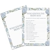 LSJEHTQ Bridal Shower Games Cards, Who Knows The Bridal Best Themed Bridal Shower Games for 25 Gu...