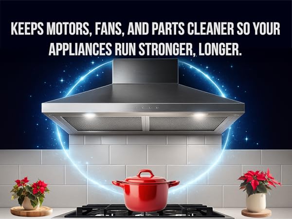 Range hood with filters and an aura ring around it