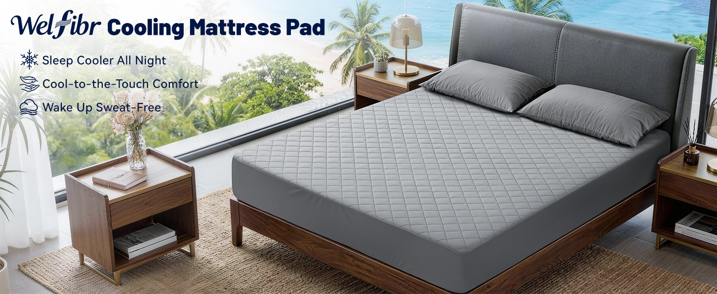 Cooling Mattress Pad for Hot Sleepers Noiseless Mattress Protector