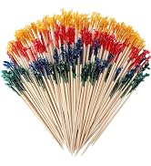 FATLODA 2000PCS Cocktail Picks, Colored Frill Fancy Wooden Toothpicks for Appetizers Sandwich Dri...