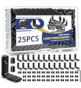 mankk 25PCS 2020 Aluminum Extrusion Black Corner Bracket T Slot Accessories L Shape Joint Angle H...