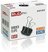 Rubex Binder Clips Black Large Binder Clips Jumbo Binder Clips 1.6 Inch Paper Binder Clips Big Me...