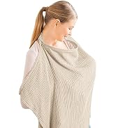 Konssy Muslin Nursing Cover for Baby Breastfeeding, Breathable 100% Cotton Breastfeeding Cover wi...
