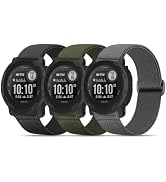 Bolesi 3 Pack Stretchy Nylon Watch Bands Compatible with Garmin Instinct 2/3 45mm/1 Solar,22mm So...