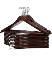 StorageWorks Wooden Suit Hanger, Heavy Duty Clothes Hangers 20 Pack, Light Walnut Color, Natural ...