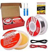 Solder Wire and Rosin Paste Flux Kit - 60-40 Tin Lead Rosin Core Solder Wire (0.6mm, 50g) and Ros...