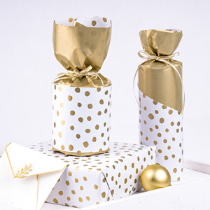 WRAPAHOLIC Gold & Delicate Polka Dots Wrapping Paper Roll