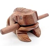 BSIRI 4" Frog Guiro Rasp - Small Instrument Musical Wooden Percussion Wood Block Instrument of Fr...