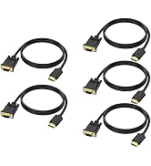 HDMI to VGA Cable 10 Feet, HDMI to VGA Uni-Directional Male to Male Video Cord Compatible for Com...