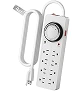 BN-LINK 8 Outlet Surge Protector with Mechanical Timer (4 Outlets Timed, 4 Outlets Always On) - W...