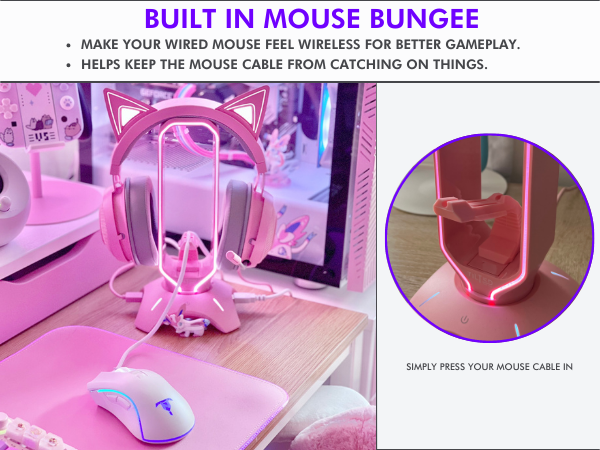 gaming headphone stand pink