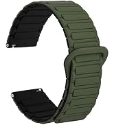 WOCCI Magnetic Silicone Watch Bands, Tactile Ridged Texture, Quick Release, Compatible Watch Lug ...