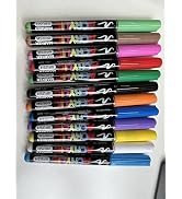 Bunnyclover Acrylic Paint Markers Paint Pens with Brush Tip,12 Colors Acrylic Markers with Automa...