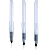 3/6Pcs Water Brush Pens Set Refillable Watercolor Pen Brush 3 Sizes Brush Tips for Blending Color...