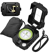 Proster IP54 Hiking Compass with Sighting Clinometer Professional Military Compass Aluminum Alloy...