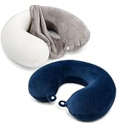 Nalkuwmsic 2 Pack Replacement Travel Neck Pillow Covers, U Shaped Travel Pillowcases with Zipper,...