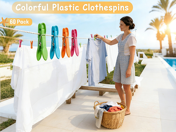Colorful Plastic Clothespins