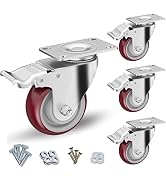 Casters Set of 4 Heavy Duty - Caster Wheels 3 Inch, CLOATFET Locking Swivel Casters with Brake (T...