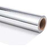 Ulmasinn Sliver Metallic Wrapping Paper, Solid Color Glossy Gift Wrapping Paper for Graduation, M...