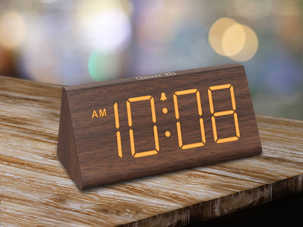 wooden alarm clock