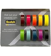Scotch Washi Tape, 10 Rolls, Great for Use in Bullet Journal, School Supplies, Craft Supplies, an...