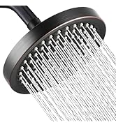 High Pressure Rainfall Shower Head, 6'' Luxury Showerhead with Anti-Clog Silicone Nozzles and Rem...
