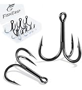 FishTrip 25/10/90/200pcs Fishing Treble Hooks, High Carbon Steel Triple Fishing Hooks with Ultra ...