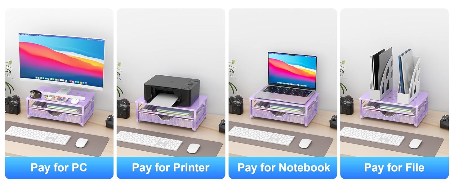 Purple monitor stand riser