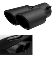 Pniwuno Car Dual Exhaust Tip, 2.5" Stainless Steel Straight Muffler Tailpipe Accessories, Bolt-on...