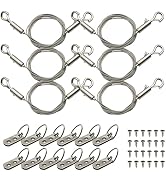 Picture Frame Security Hanging Kit – 6 Pack X 2M Steel Safety Cables with 12 Double-Hole D-Ring H...