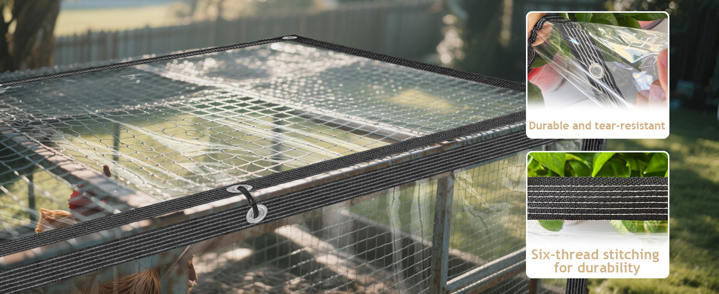 Transparent tarpaulin, 14 mil reinforced