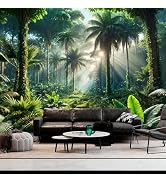 BSFHH Nature Tapestry Forest Tree Sea Cave Wall Hanging, Stream Through Rainforest Landscape Wall...