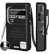 Pocket NOAA Weather Radio,Portable AM FM Battery Operated Radio with 3W Speaker,Transistor with B...