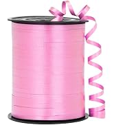 OMISELIO Pink Ribbon, 500 Yard Crimped Pink Curling Ribbon, Curling Ribbon for Gift Wrapping, Cur...