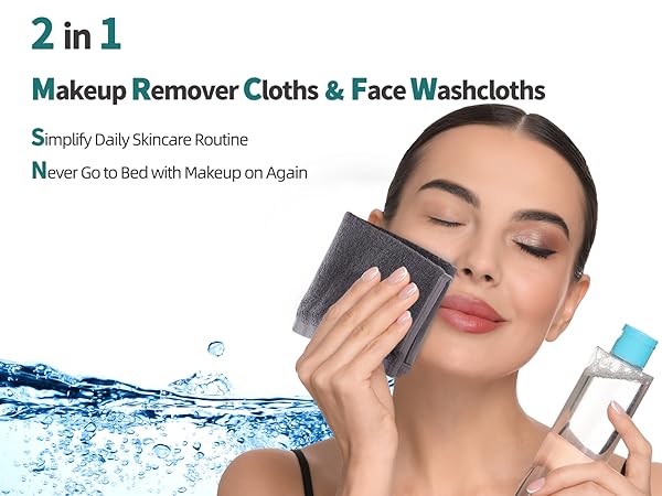 Makeup Remover Wipes & Face Washcloths - 2 in 1
