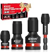 EZARC 4 Pcs Impact to 1/4 Hex Converter, 1/2 3/8 1/4-Inch Square Drive Sockets to 1/4-Inch Hex Ad...